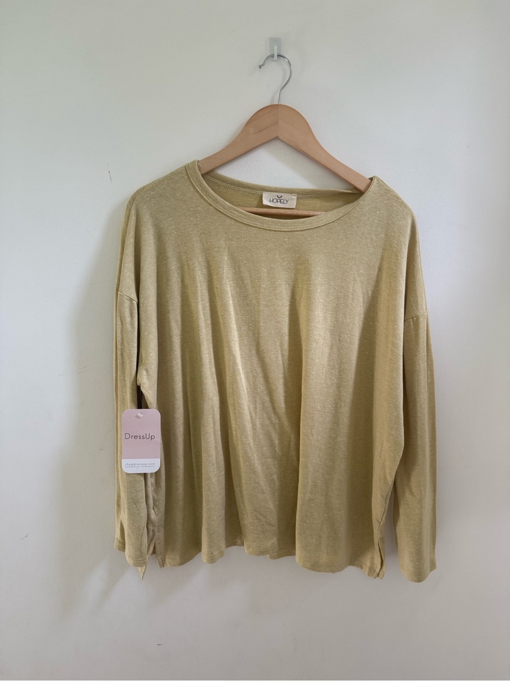 Relaxed Light Olive Long Sleeve Tee